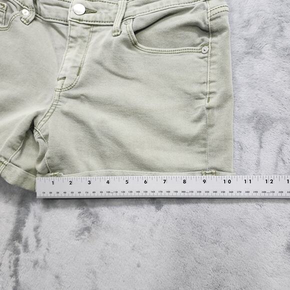 Mossimo Shorts Womens 6/28R Green Mid Rise Midi Cuffed Stretch Denim Casual - Picture 5 of 14